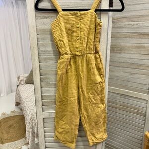 H&M Mustard Button-Up Jumpsuit